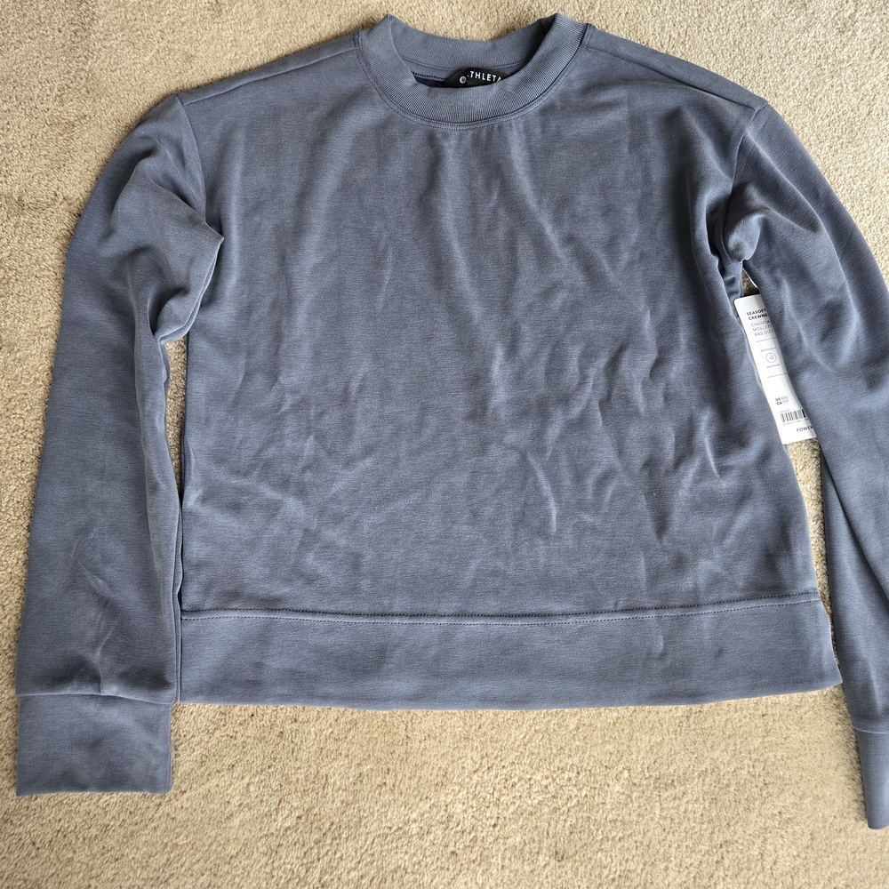 Athleta Gray Sweatshirt Classic Crewneck Fleece